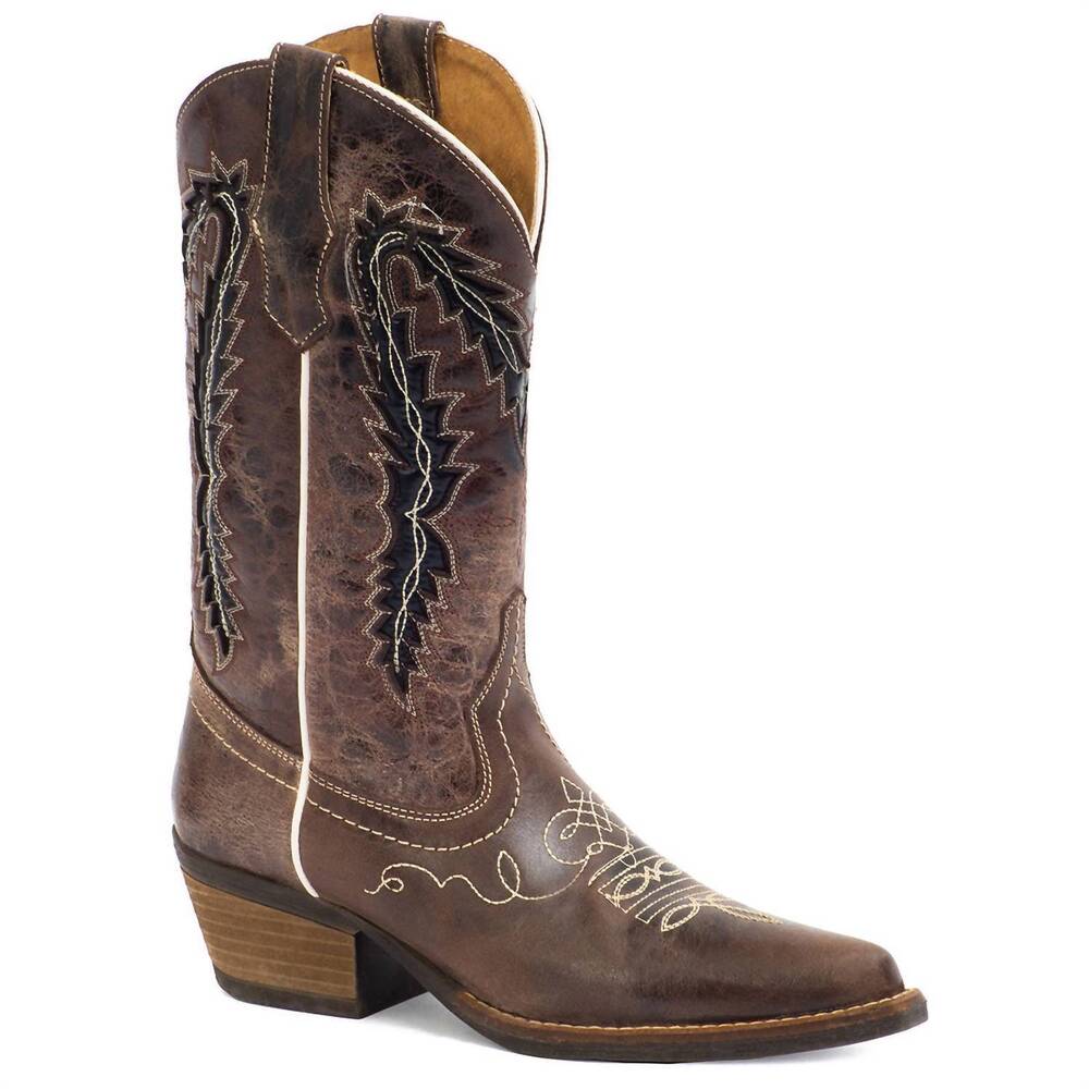 NEW FORASTERO women's cowgirl leather boots in dark brown